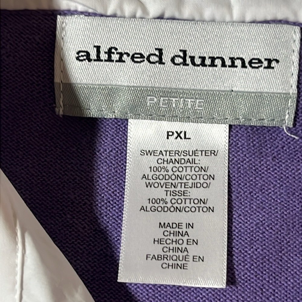 Alfred Dunner Purple and Blue Ombre Cardigan - Picture 8 of 8